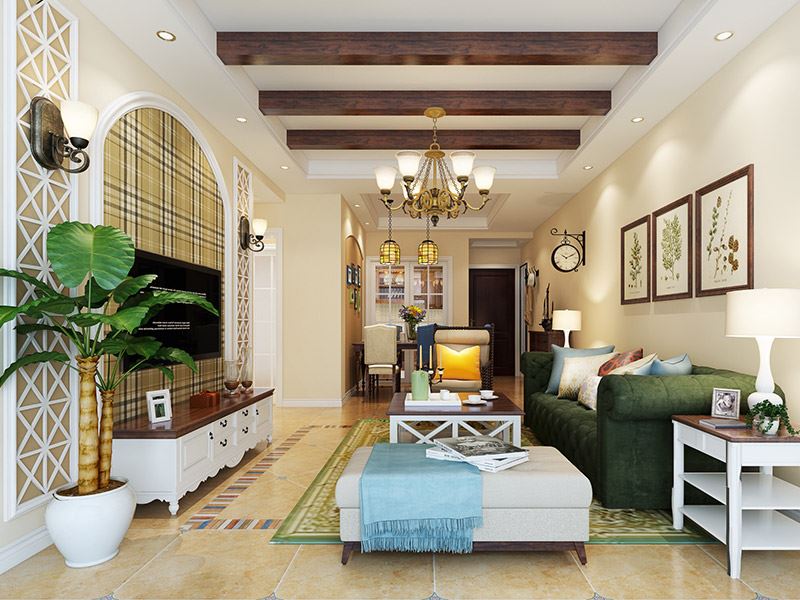 內(nèi)江101-200平米田園風格萬晟城華府室內(nèi)設(shè)計效果圖