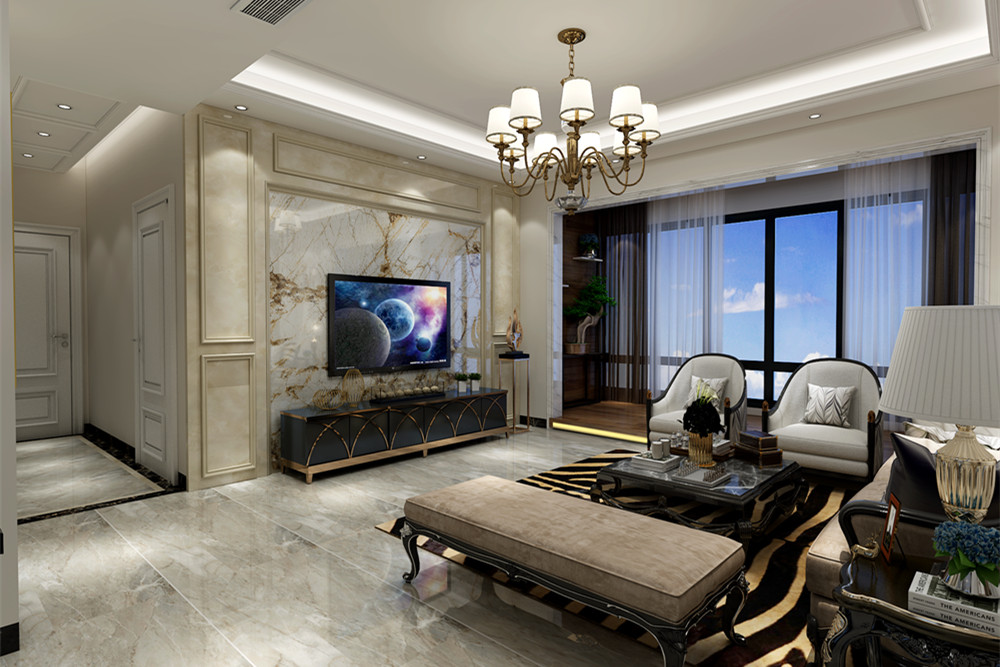 梧州101-200平米美式風格一品尊府室內(nèi)設(shè)計效果圖