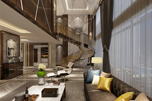 梧州201-300平米輕奢風格灝景尚都室內(nèi)設計效果圖