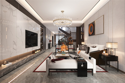 恩施土家族苗族自治州301平米以上新中式風(fēng)格悅?cè)跒秤H地裝修設(shè)計案例