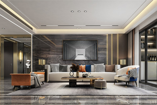 ?？?01-300平米輕奢風格海航豪庭室內(nèi)裝修設計案例