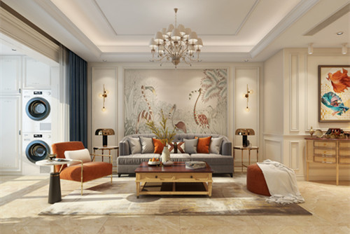 秦皇島101-200平米美式風格德賢公館家裝設(shè)計效果圖